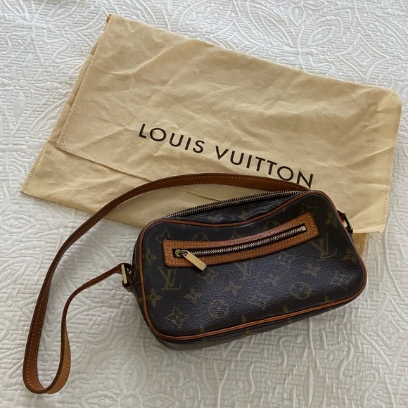 Authentic Louis Vuitton Pochette Cite Monogram Bag Purse Y2K Shoulder Bag Brown - Picture 5 of 17